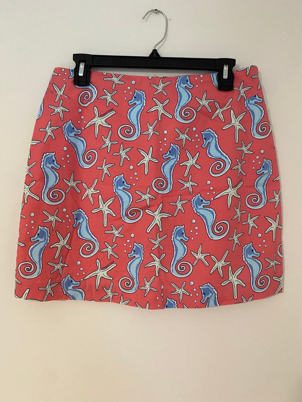 Vineyard Vines Seahorse Starfish Mini Preppy Skirt Pink Coral Blue EUC Vintage 6